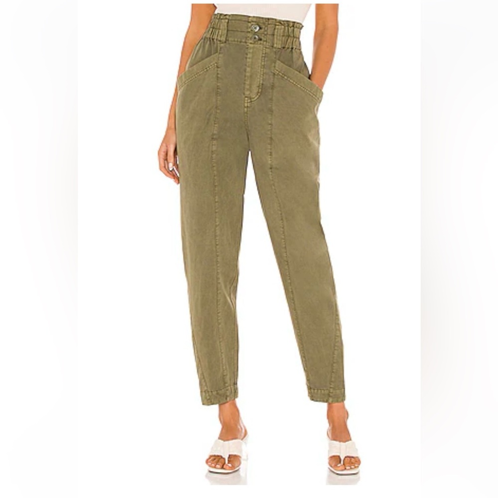 Free People High-Waisted Olive Green Pants